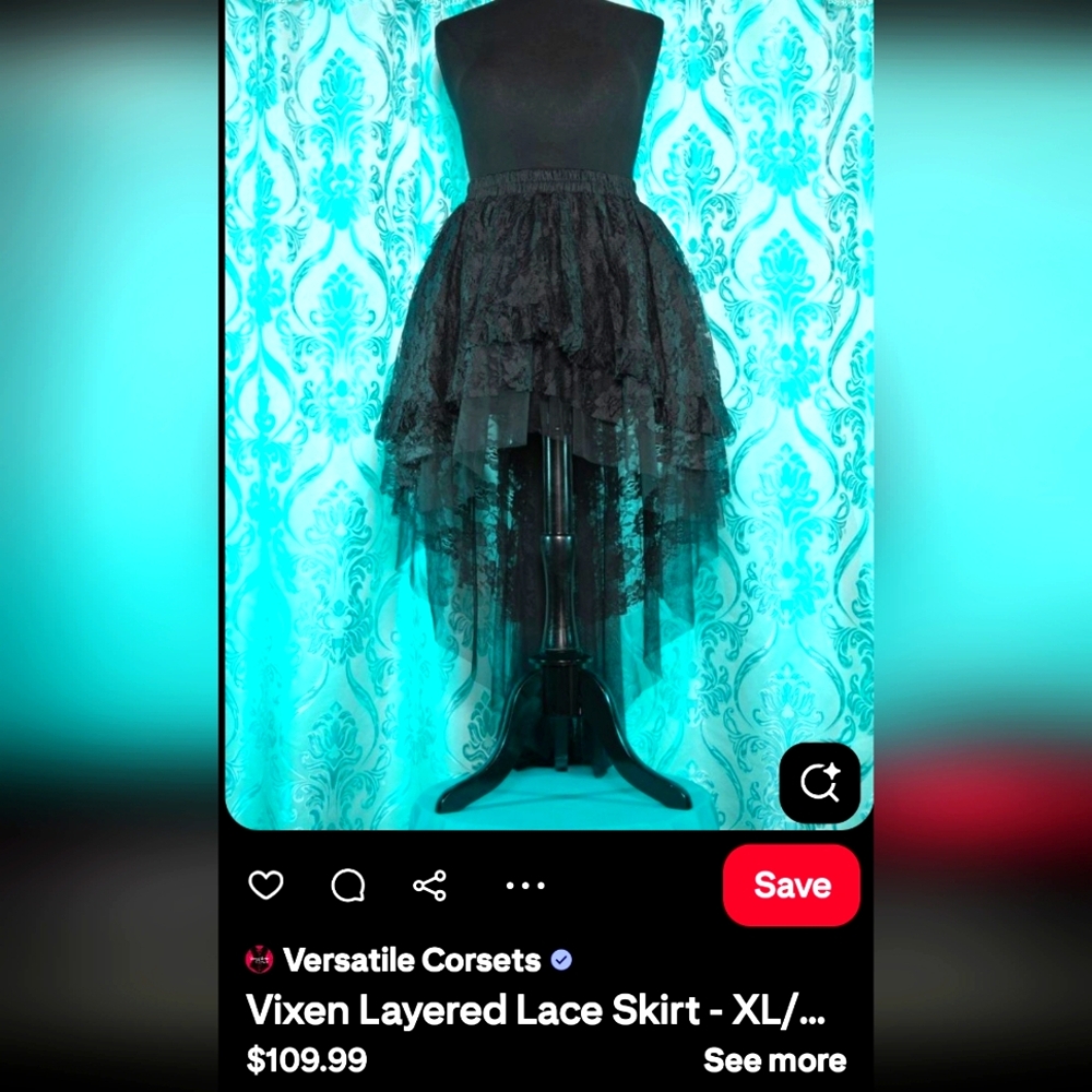 Gothic/Velvet BUSTLE SKIRT - Picture 10 of 14